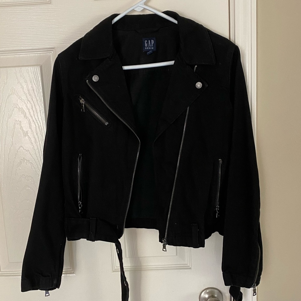 Black denim jacket